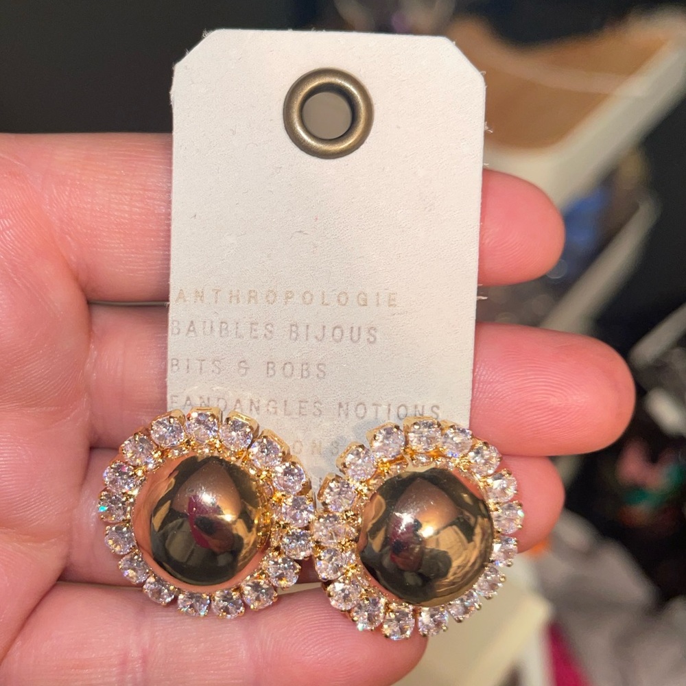Anthropology Gold Earrings